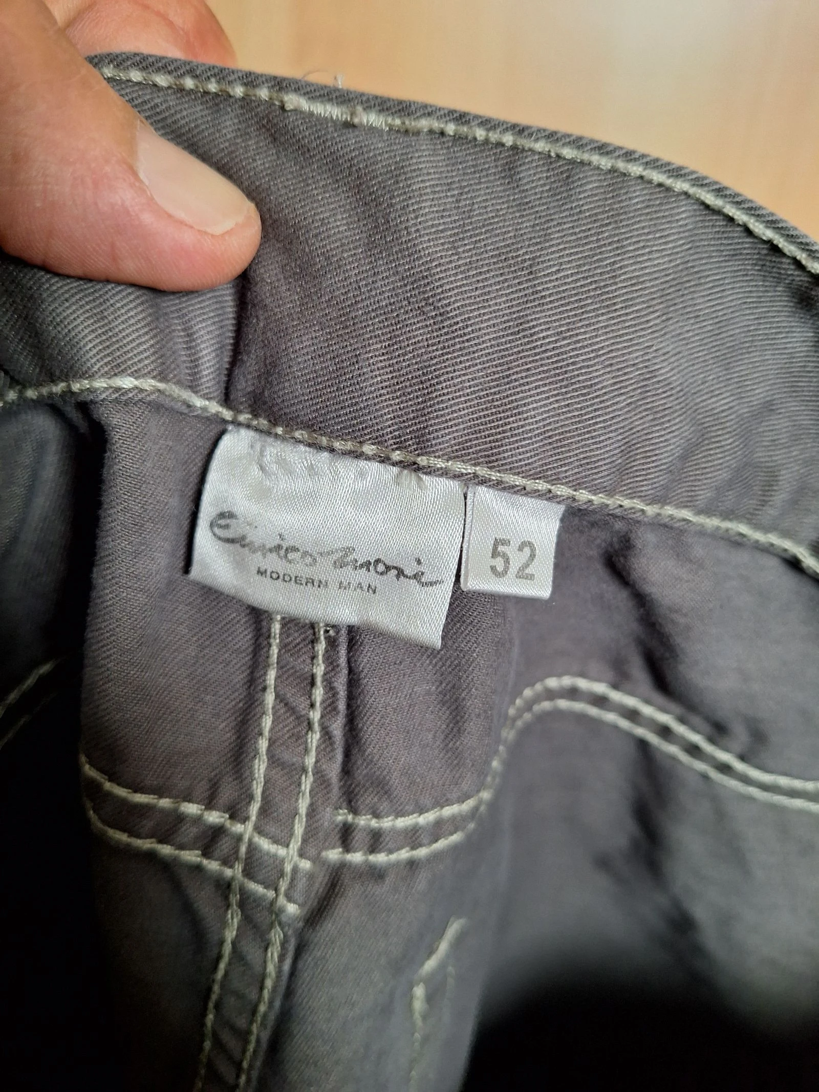 Calça reta em algodão cinza Enrico Mori tamanho 46 – photo 4